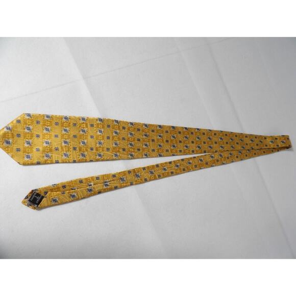 Vintage Robert Talbots Silk Neck Tie for Hickeys Yellow Golden Geometric - Picture 7 of 9